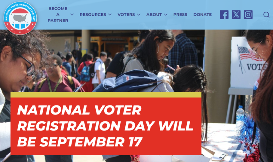 National Voter Registration Day will be September 17th.